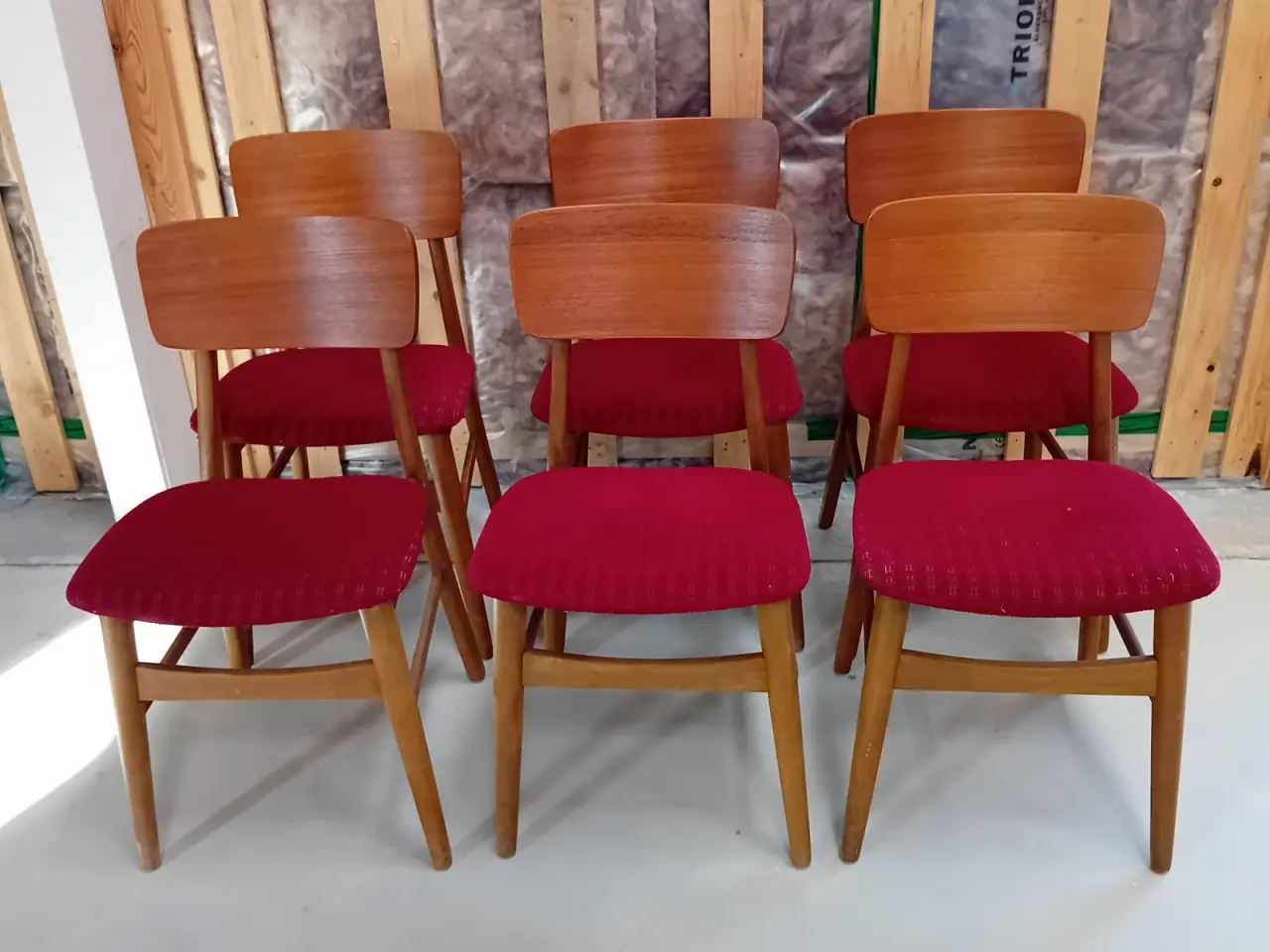 Billede 1 - Spisebordsstole teak/bejdset bøg