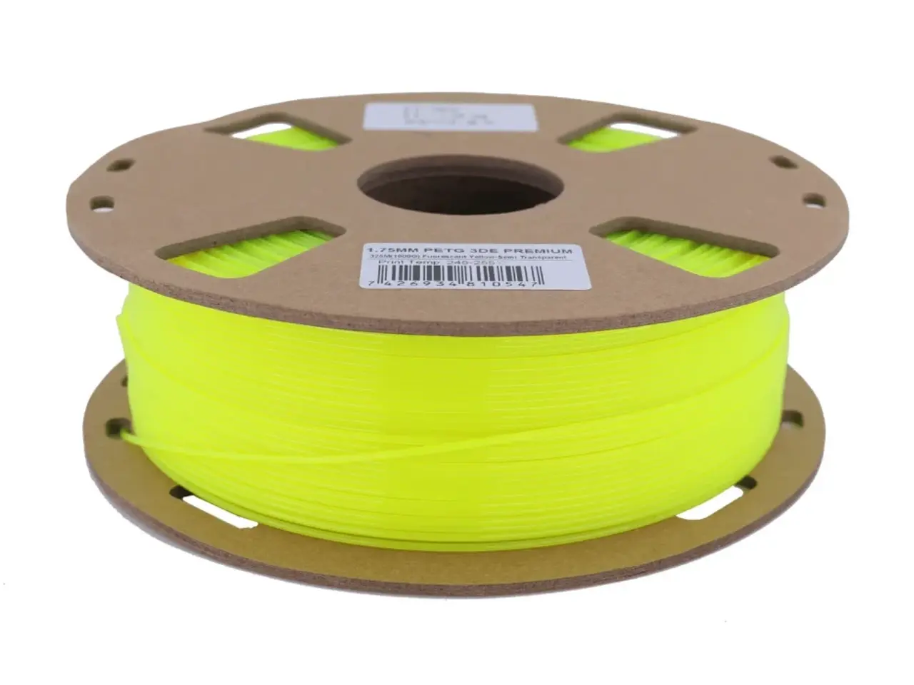 Billede 1 - Fluorescent Yellow (Semi-transparent) - 3DE Premium - PETG - 1.75mm - 1kg