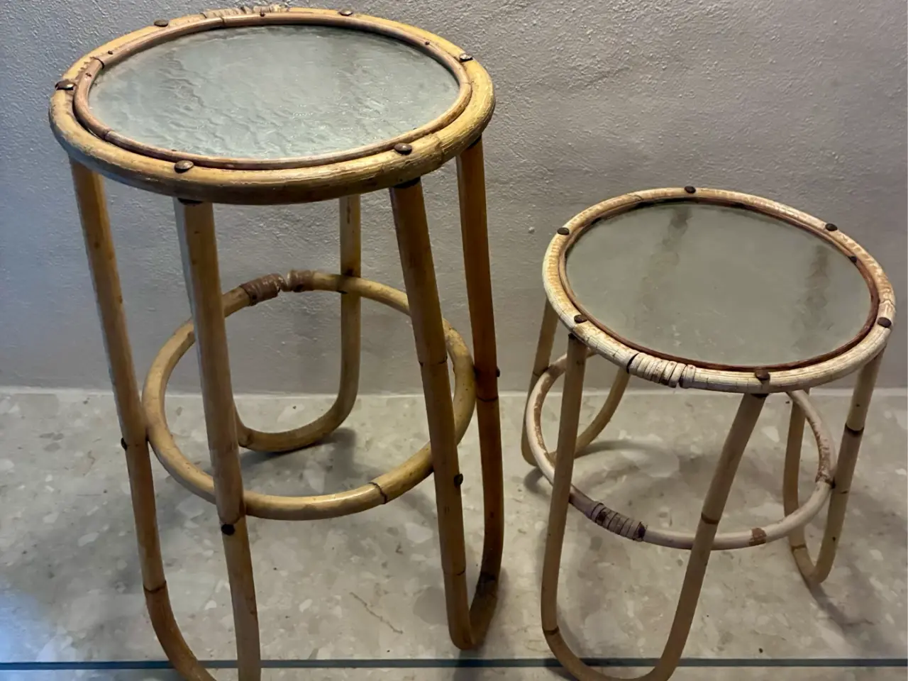 Billede 1 - Vintage bambusopsatser og små borde
