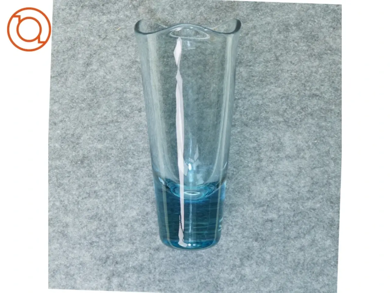 Billede 1 - Aqua blå Glas Vase fra Holmegaard (str. 25 x 13 cm)