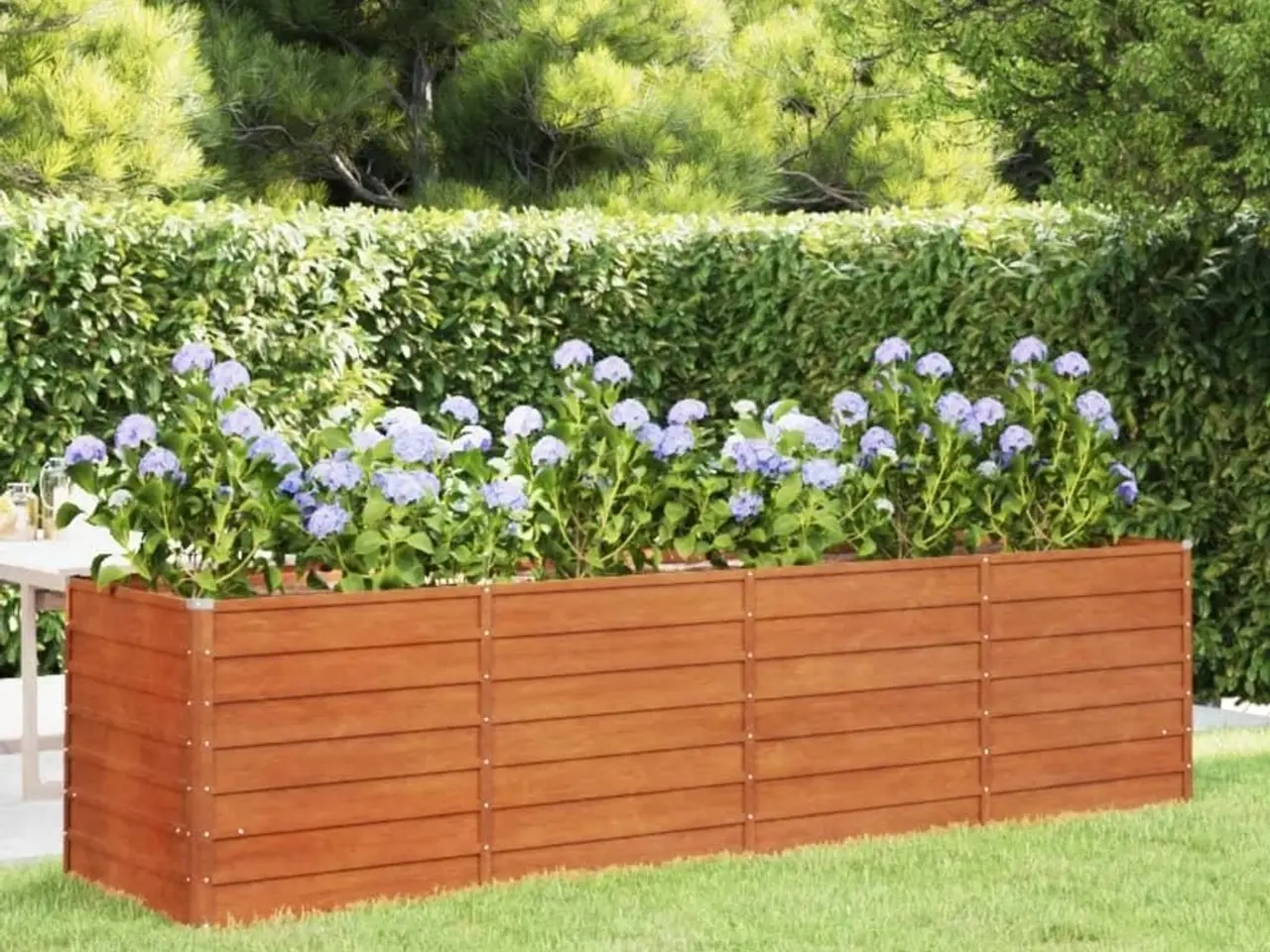 Billede 1 - Højbed i cortenstål 320 × 80 × 77 cm - rustfarvet plantekasse