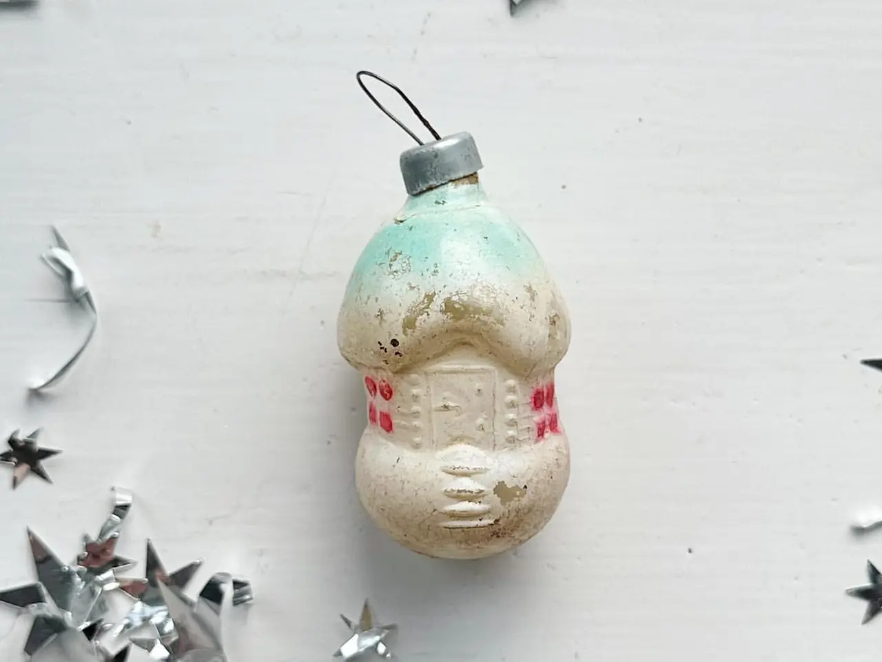 Billede 2 - Vintage julekugle, pastelfarvet hus