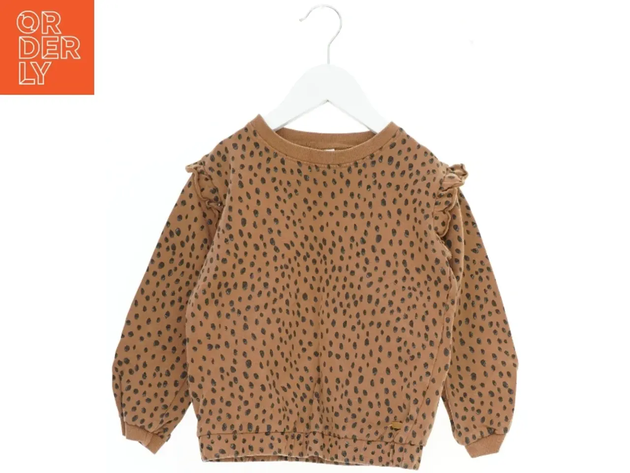 Billede 1 - Brun sweater med sorte prikker fra Hust & Claire (str. 110)