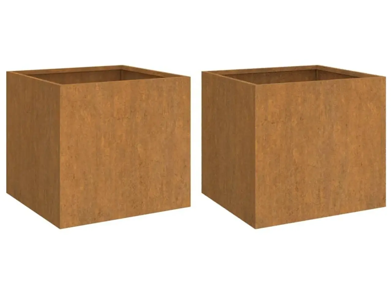 Billede 2 - Plantekasser 2 stk. 49 × 47 × 46 cm i cortenstål - rustfarvet