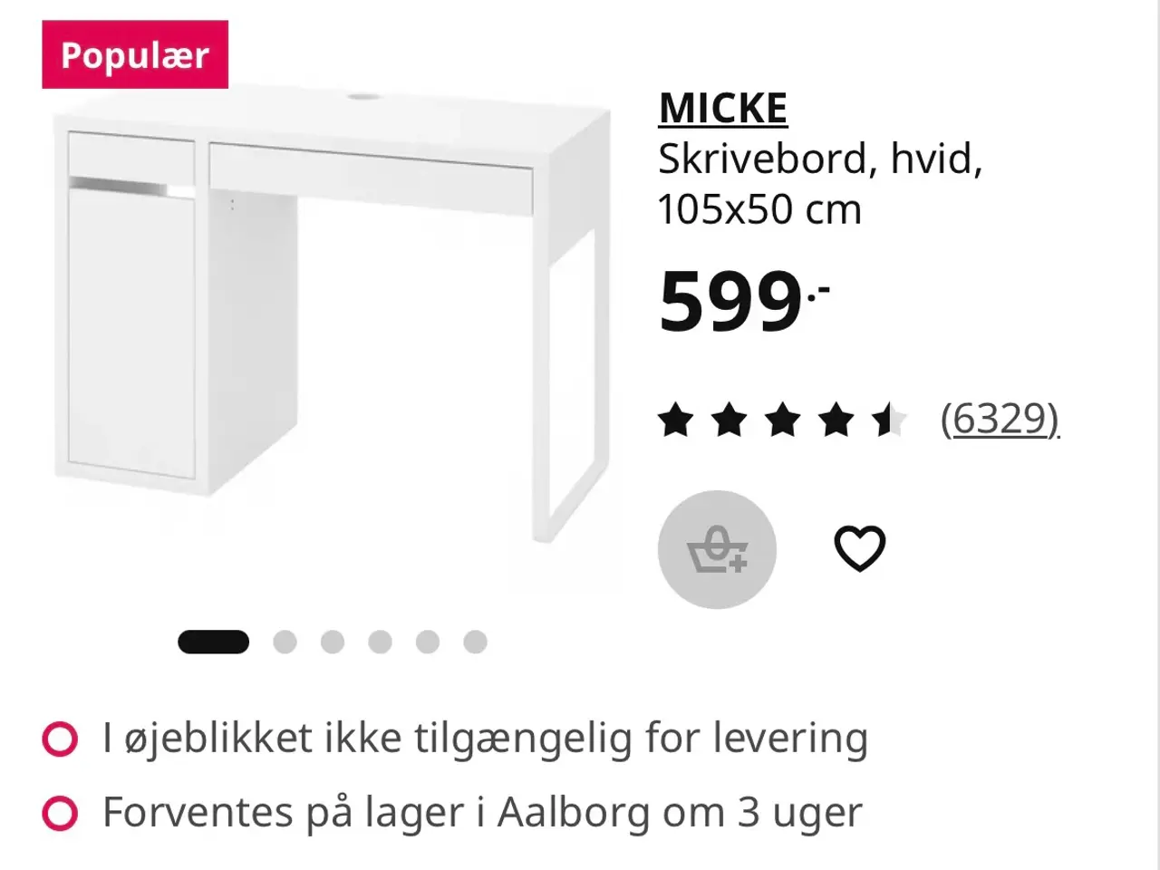 Billede 2 - Micke skrivebord sælges 