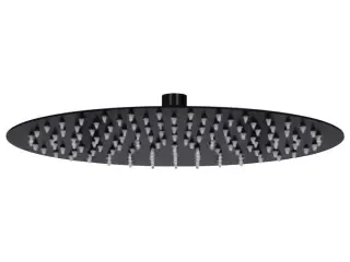 Regnbrusehoved i rustfrit stål - 30 cm rund, sort