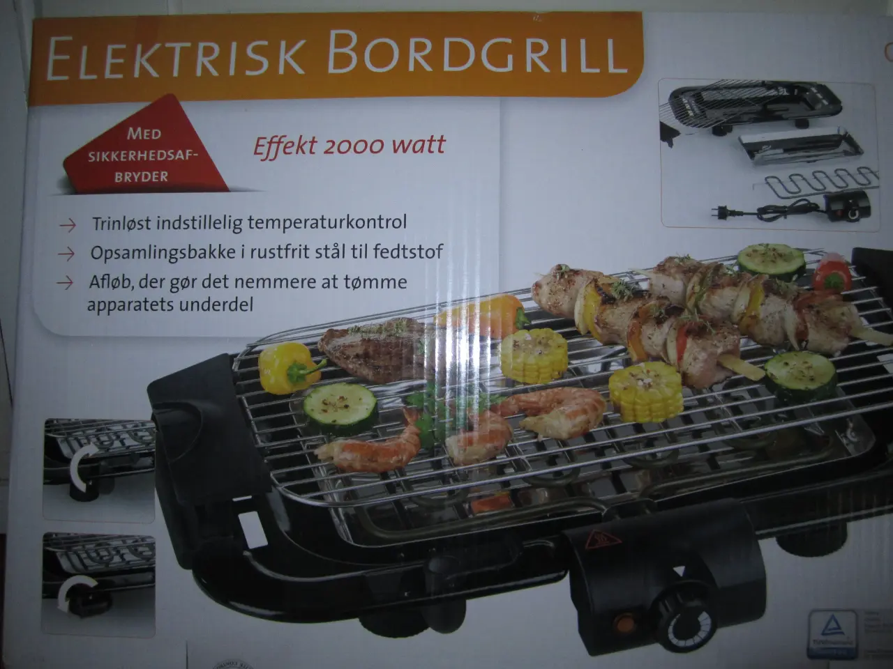 Billede 1 - QUIGG. Elektrisk BORDGRIL 2000 watt.