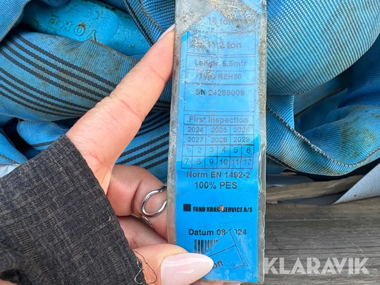 Billede 7 - Løftestropper med kroge 8 tons, 5,5 meter, 3 Styk