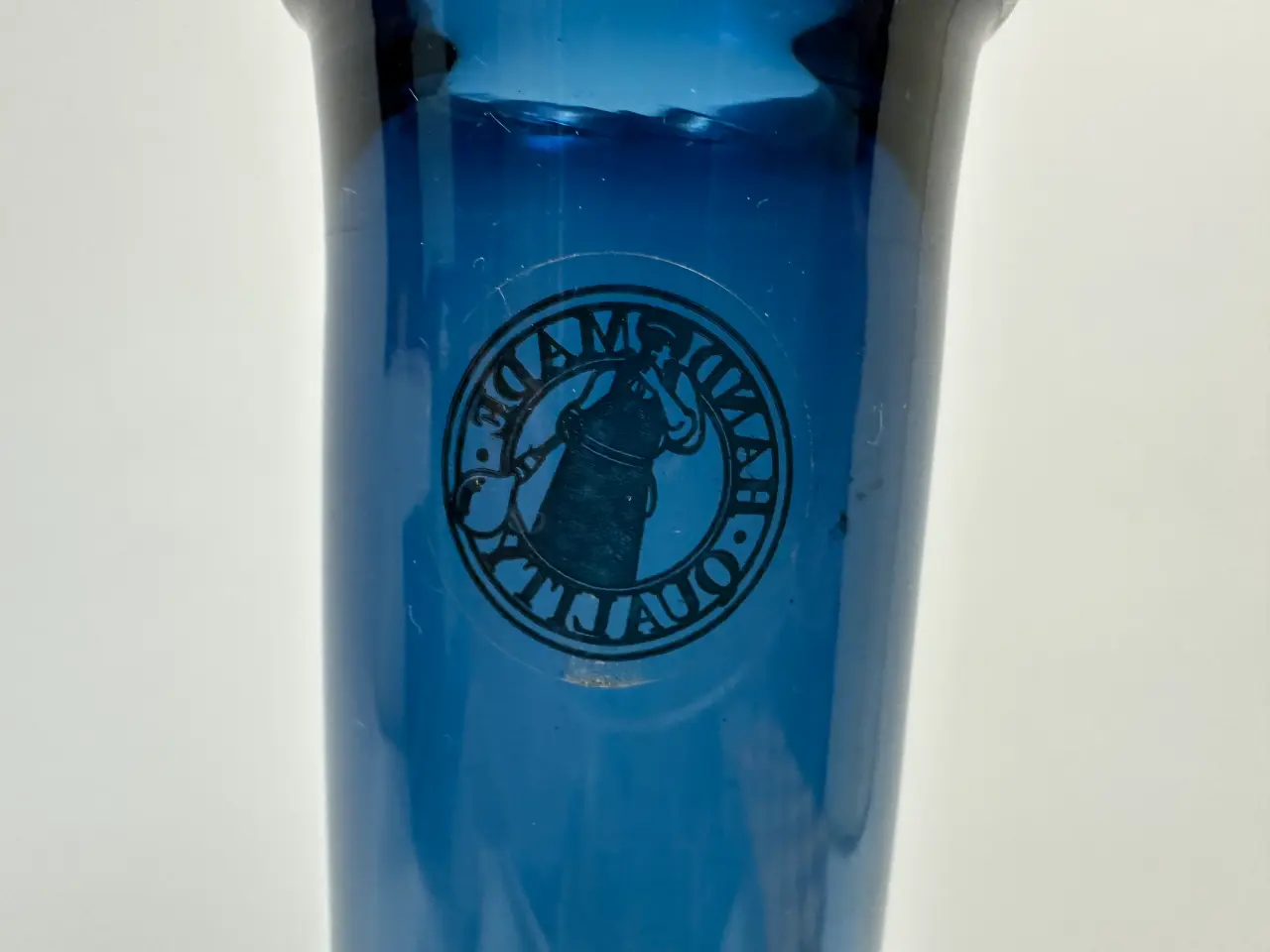 Billede 4 - Stor blå flaske / karaffel / vase (vintage)