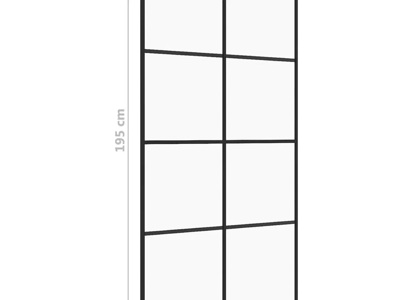 Billede 5 - Brusevæg 100 × 195 cm - klart sikkerhedsglas, sort ramme
