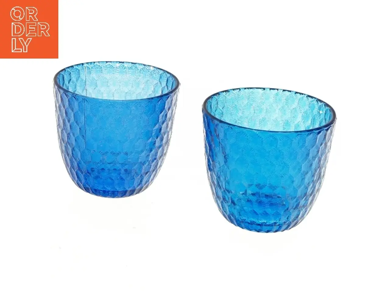 Billede 1 - Blå glasvaser (str. Ø 9x8 cm)