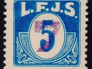 L.F.J.S. - ( Lolland Falsters Jernbaneselskab ) - Godsfrimærke - 5 Øre overstemplet til 7 Øre - Ust.