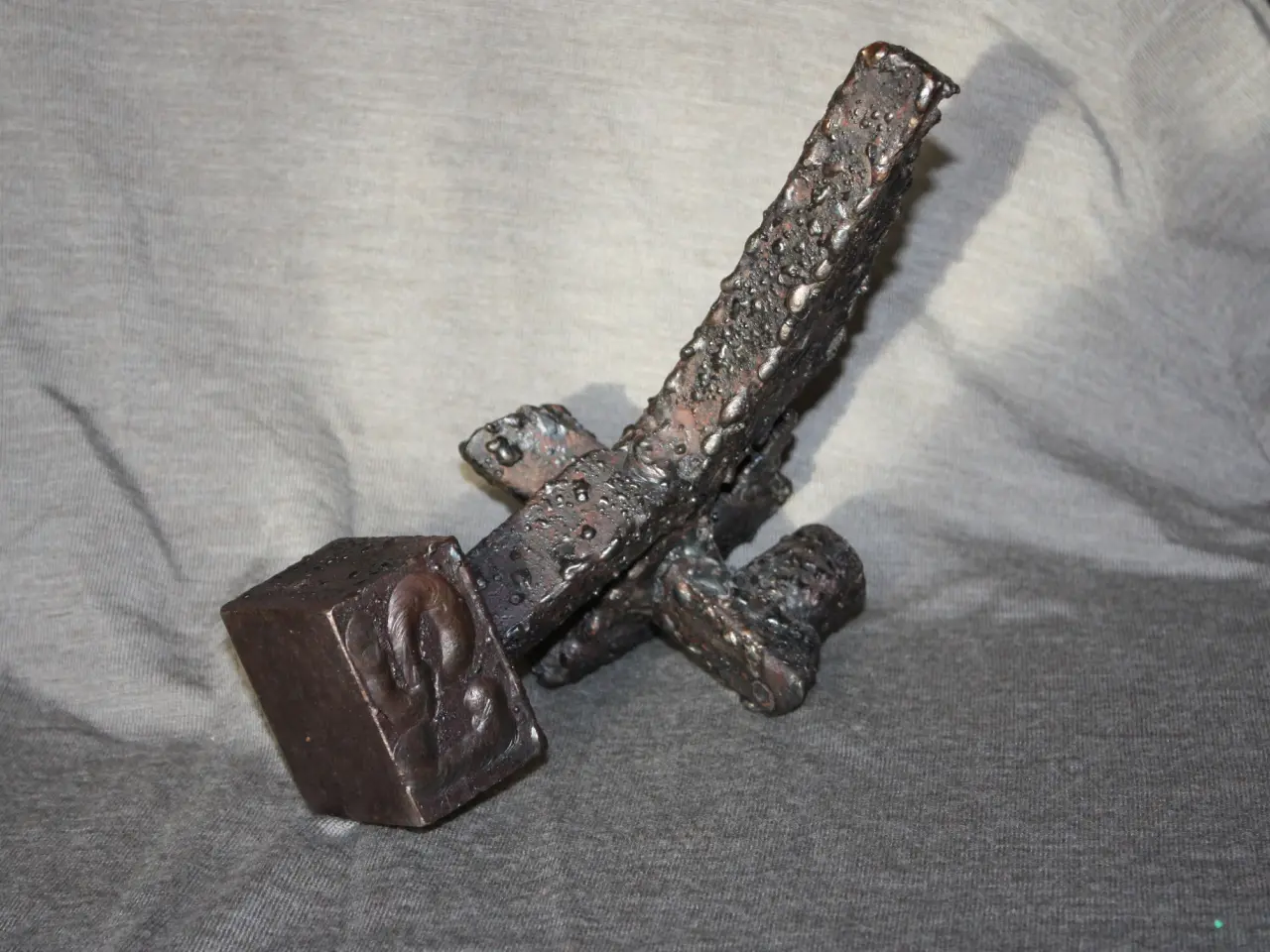 Billede 3 - Skulptur / lysestage i metal  Sign. SJ 
