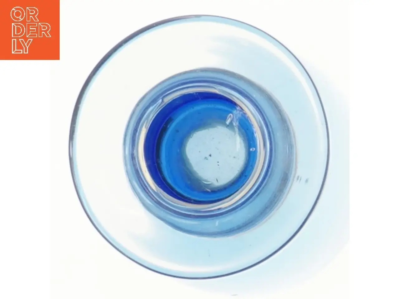 Billede 3 - Blå glas pokalvase 18x10 cm (str. 18x10 cm)