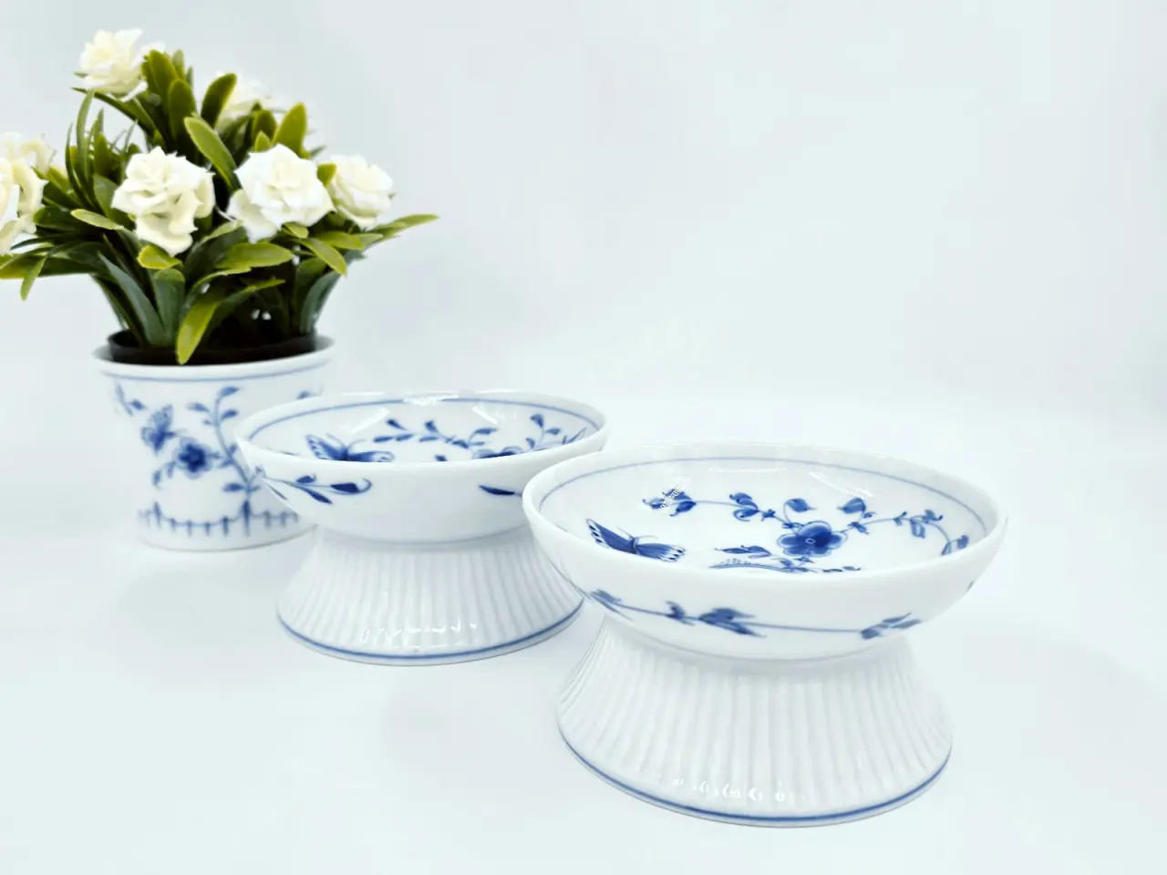 Billede 4 - Sommerfugl lysestage Porcelæn 