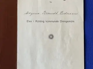 Karakterbog for Mogens Brandt Pedersen - Kolding Drengeskole - 1932
