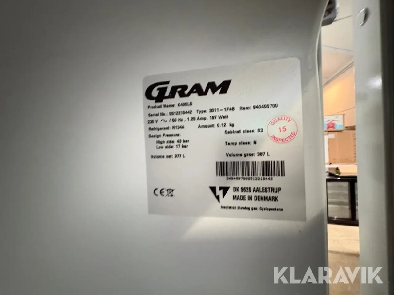 Billede 9 - Industrikøleskab Gram K400LD 1 styk