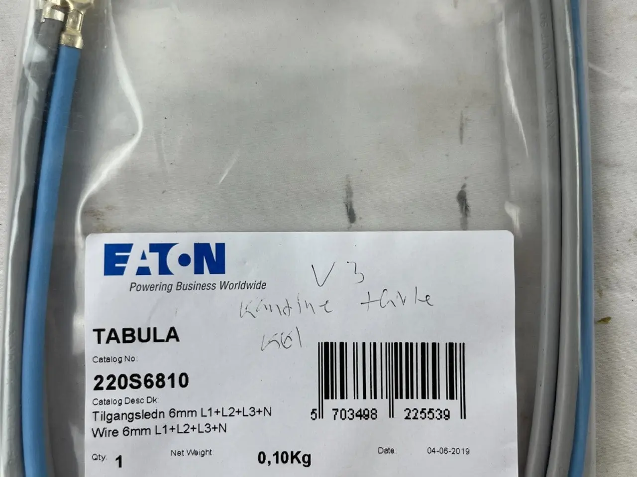 Billede 3 - Eaton 220S6810 Tabula Feed kabel 6mm² L1+L2+L3+N