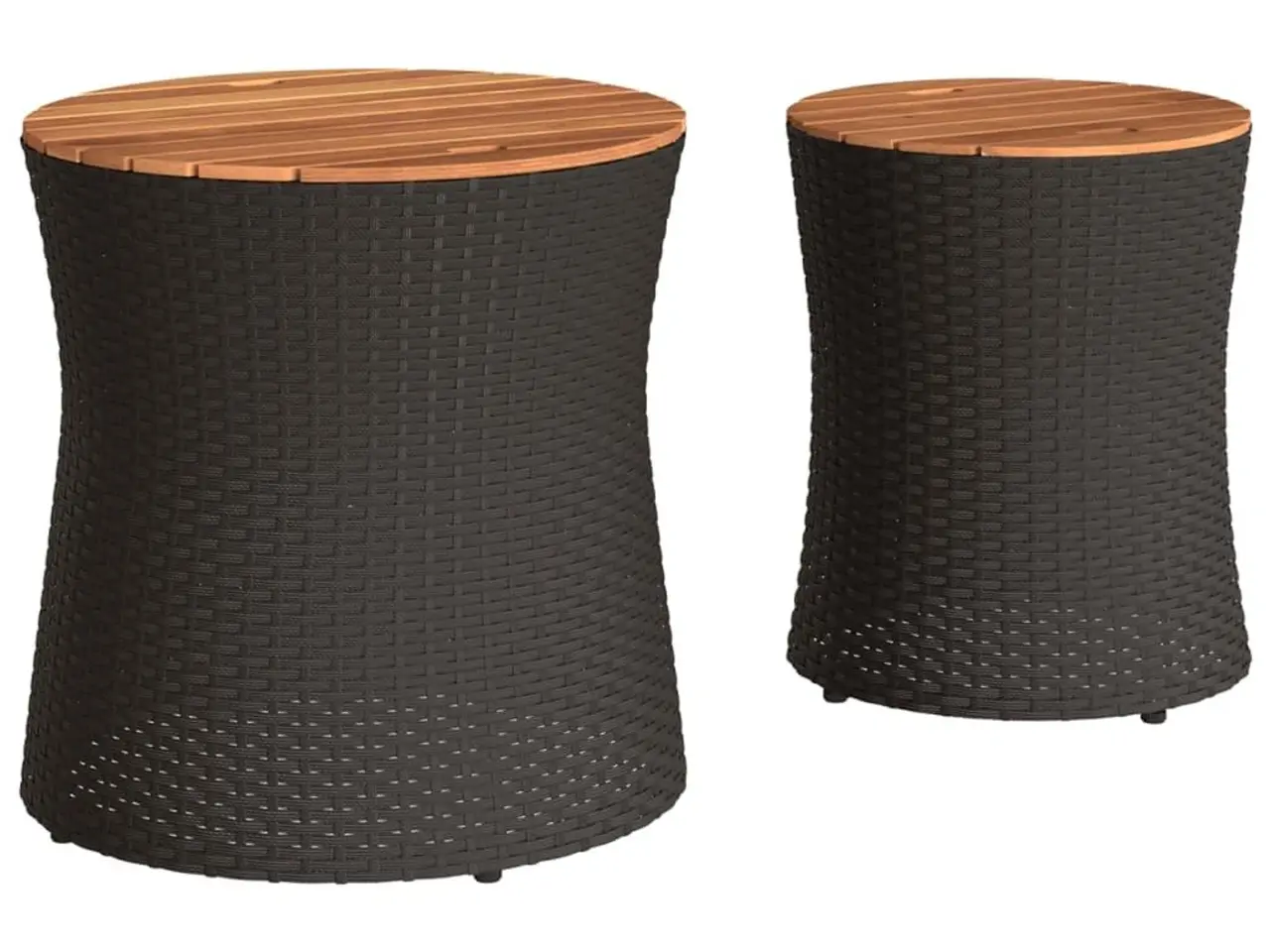Billede 6 - Haveborde 2 stk. med træplade polyrattan sort