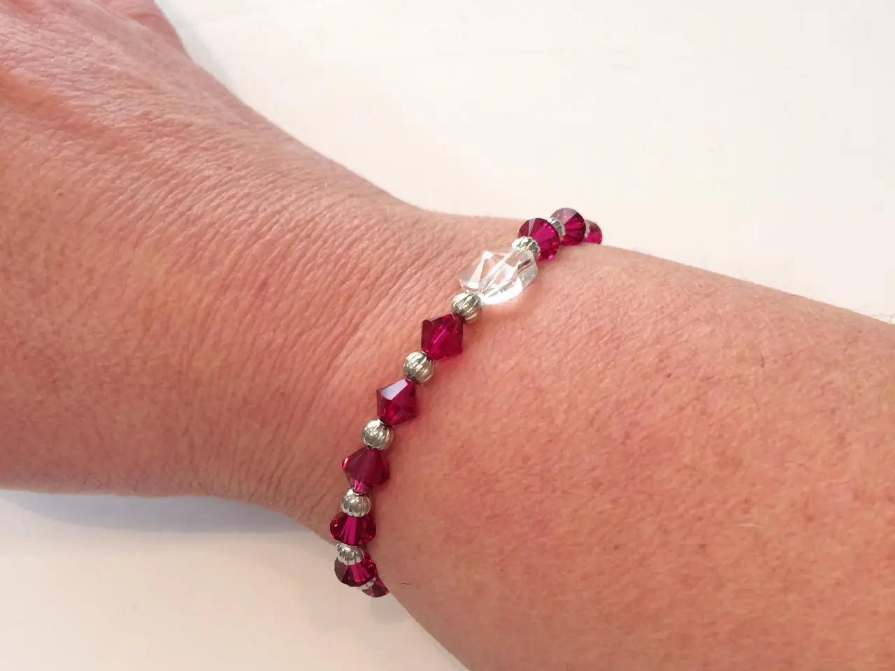 Billede 2 - Armbånd, pink, krystal