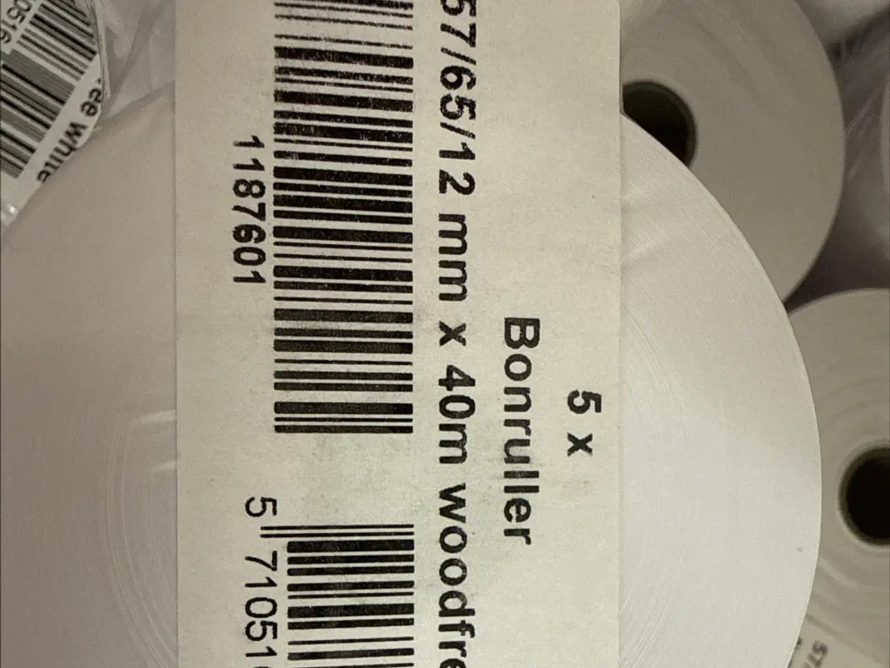 Billede 3 - Bon ruller 57x65x13 mm træfrit papir