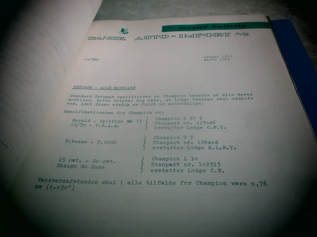 Billede 2 - Service - Bulletin Triumph