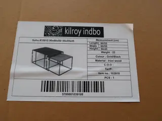 2 stk. sofaborde KILROY INDBO Soho