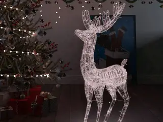 Julerensdyr XXL 180 cm - varm hvid