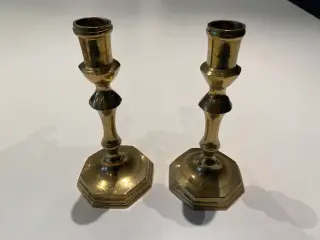 Par, Engelske Lysestager, Messing, 17cm.