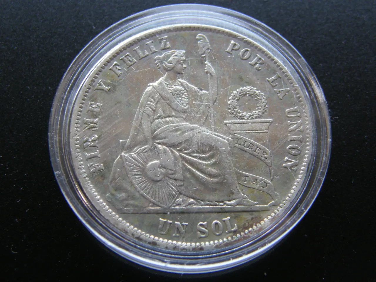 Billede 2 - Peru 1 Sol 1872 Sølv KM#196