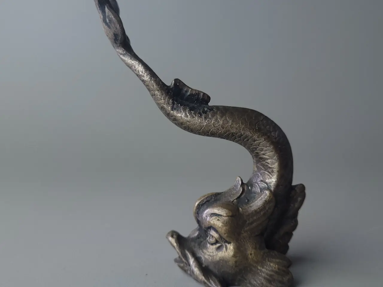 Billede 1 - ⭐️· Unik Antik Bronzefigur af Fisk/Søvæsen