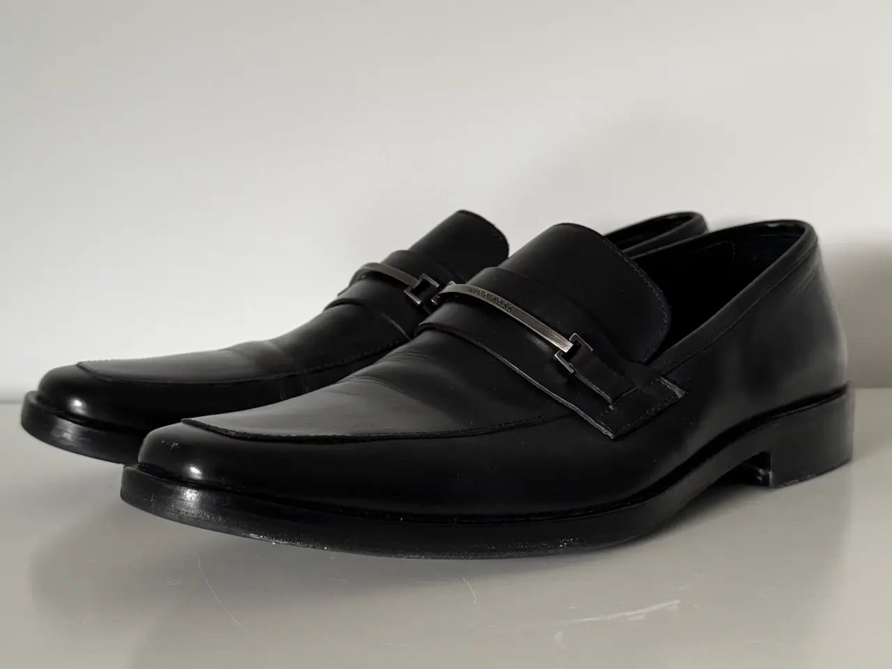 Billede 6 - HUGO BOSS Vero Cuoio sort læder ”Horsebit” Slip On