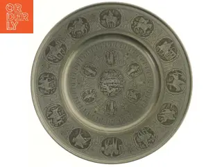 Dekorativt metalfad med relief (str. Ø 40 cm)