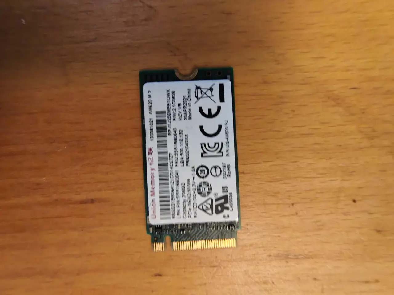Billede 1 - Union memory 256gb SSD nvme harddisk