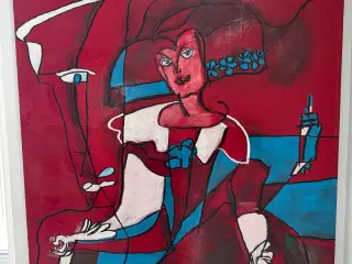 Bentemarie Kjeldbæk maleri 90x90cm