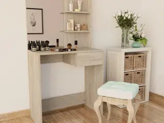 Kosmetikbord 75x40x141 cm konstrueret træ egetræsfarvet