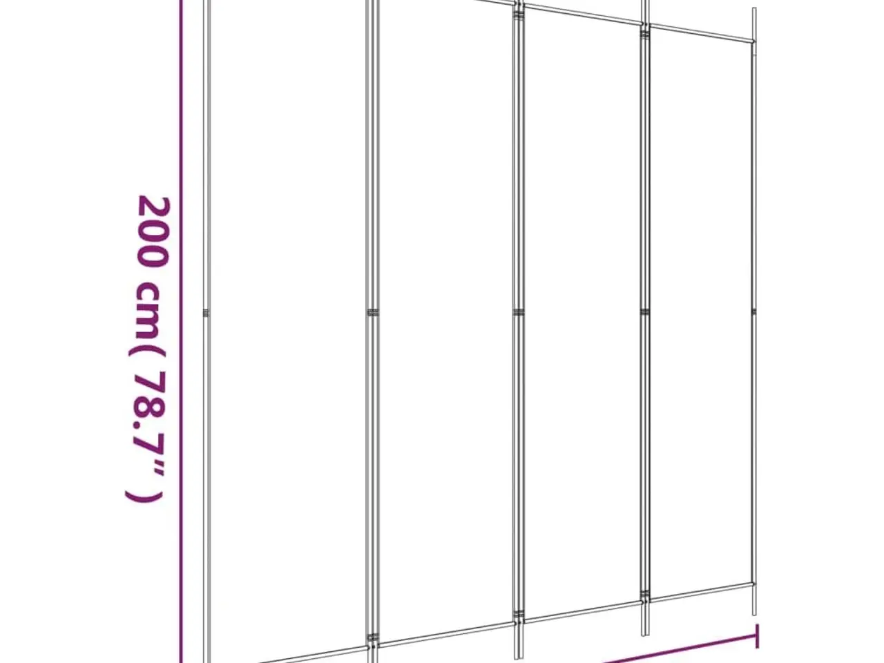 Billede 8 - 4-panels rumdeler i stof - 200 × 200 cm, sort