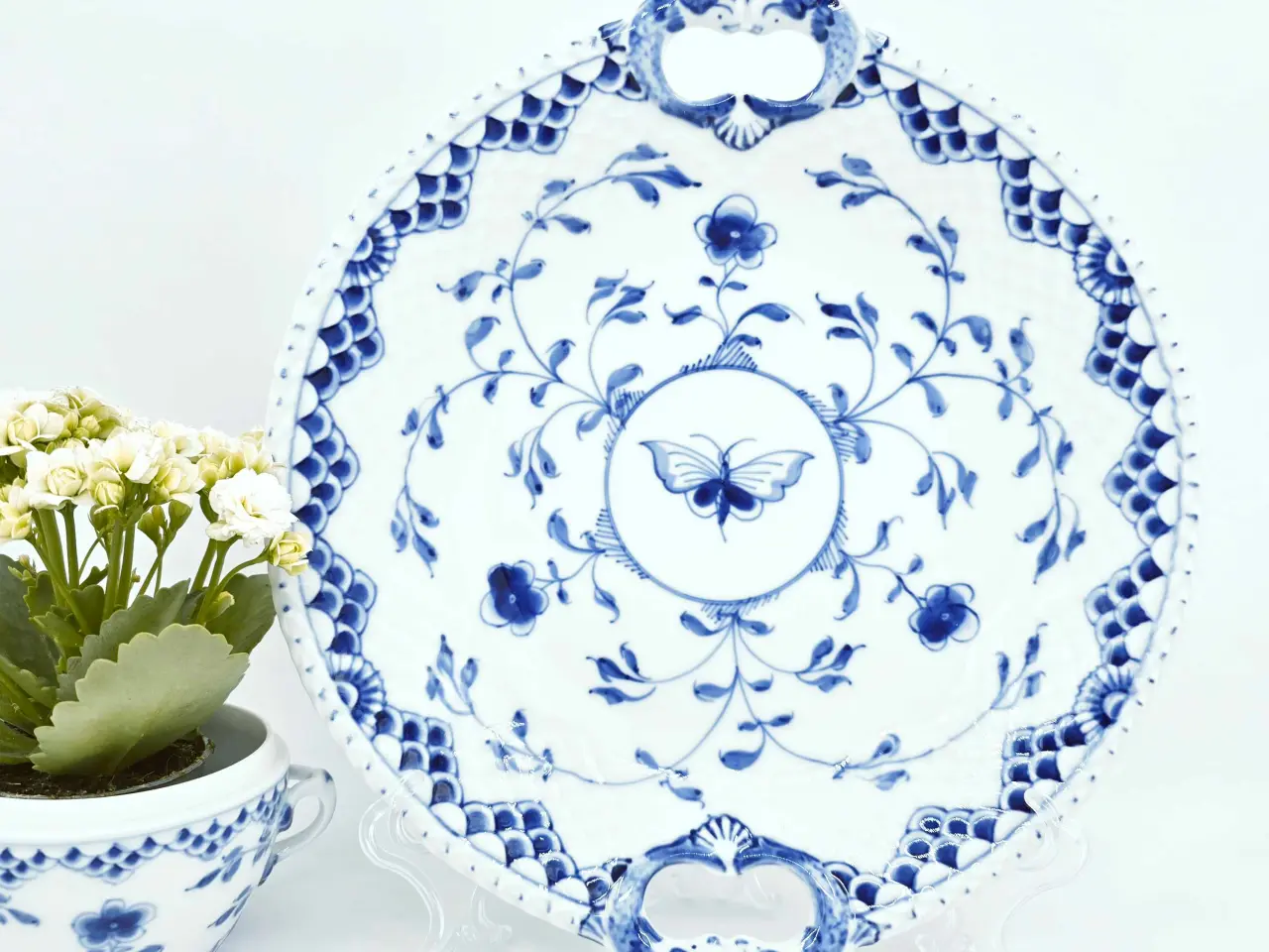 Billede 1 - Dickens Sommerfugl Kagefad Porcelæn 