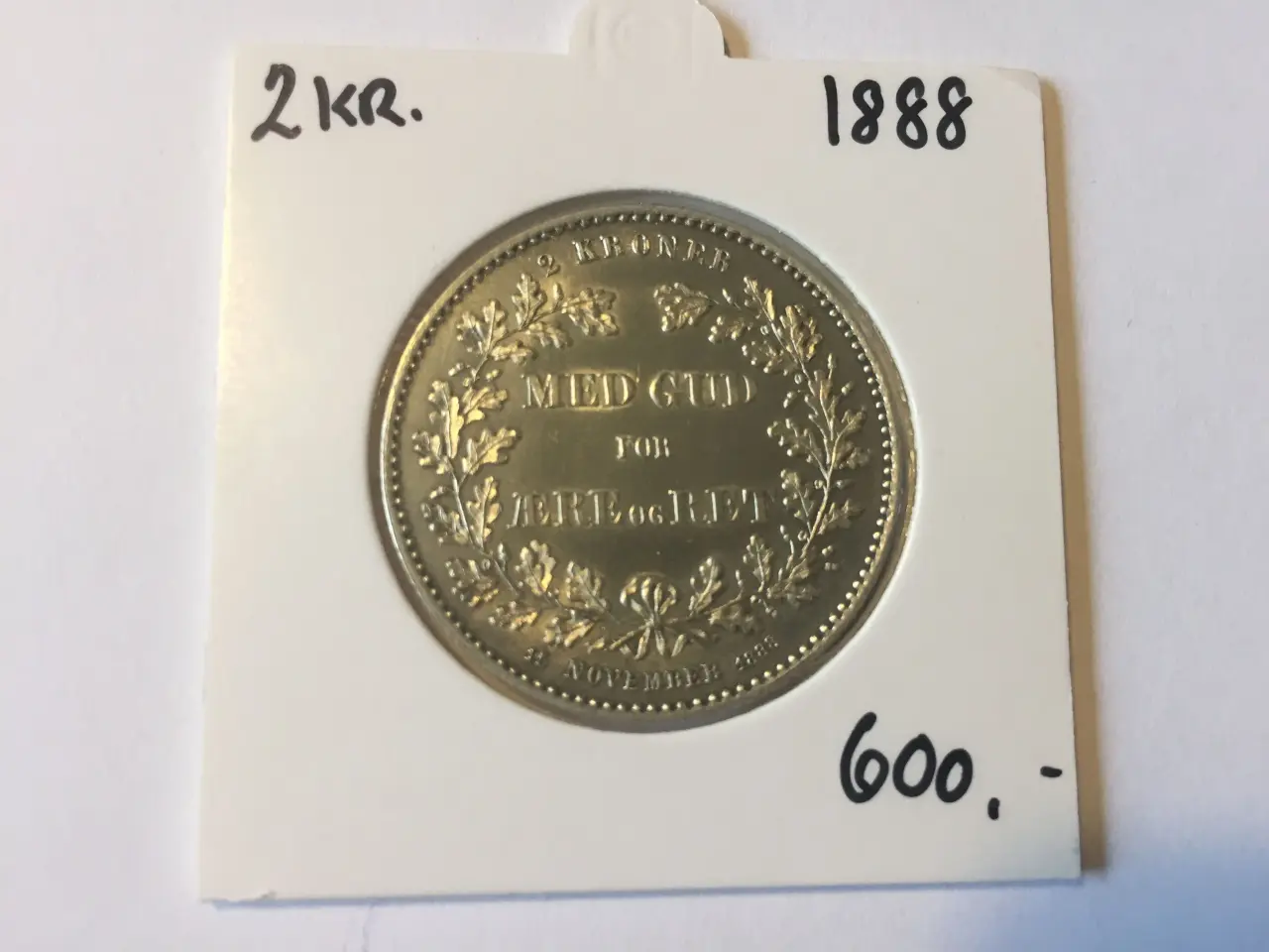 Billede 2 - 2 krone 1888, regeringsjubilæum