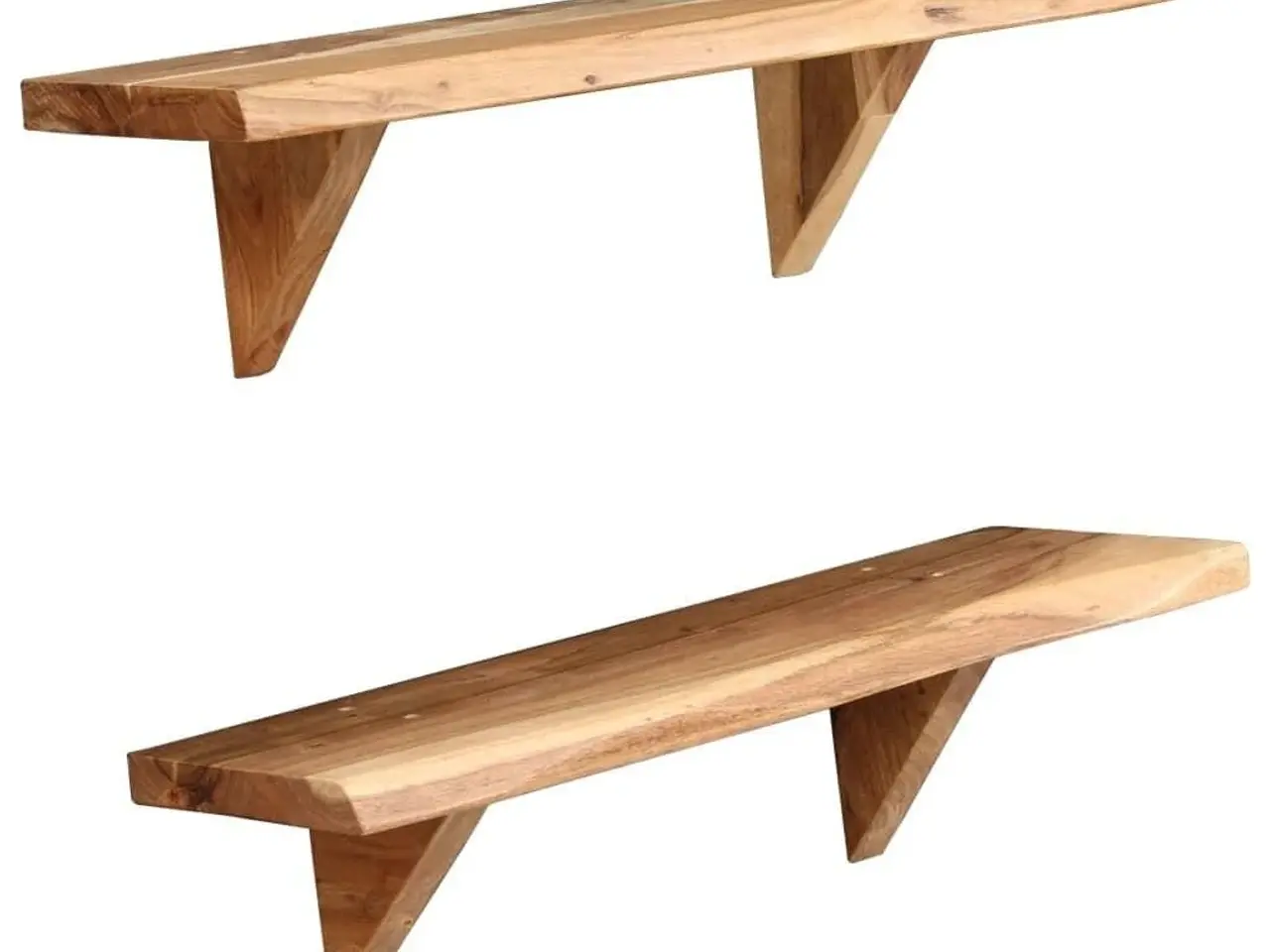 Billede 8 - Væghylder i massivt akacietræ - 2 stk. 60 x 20 x 18 cm