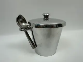 Vintage isspand m. tang i chrome / stål