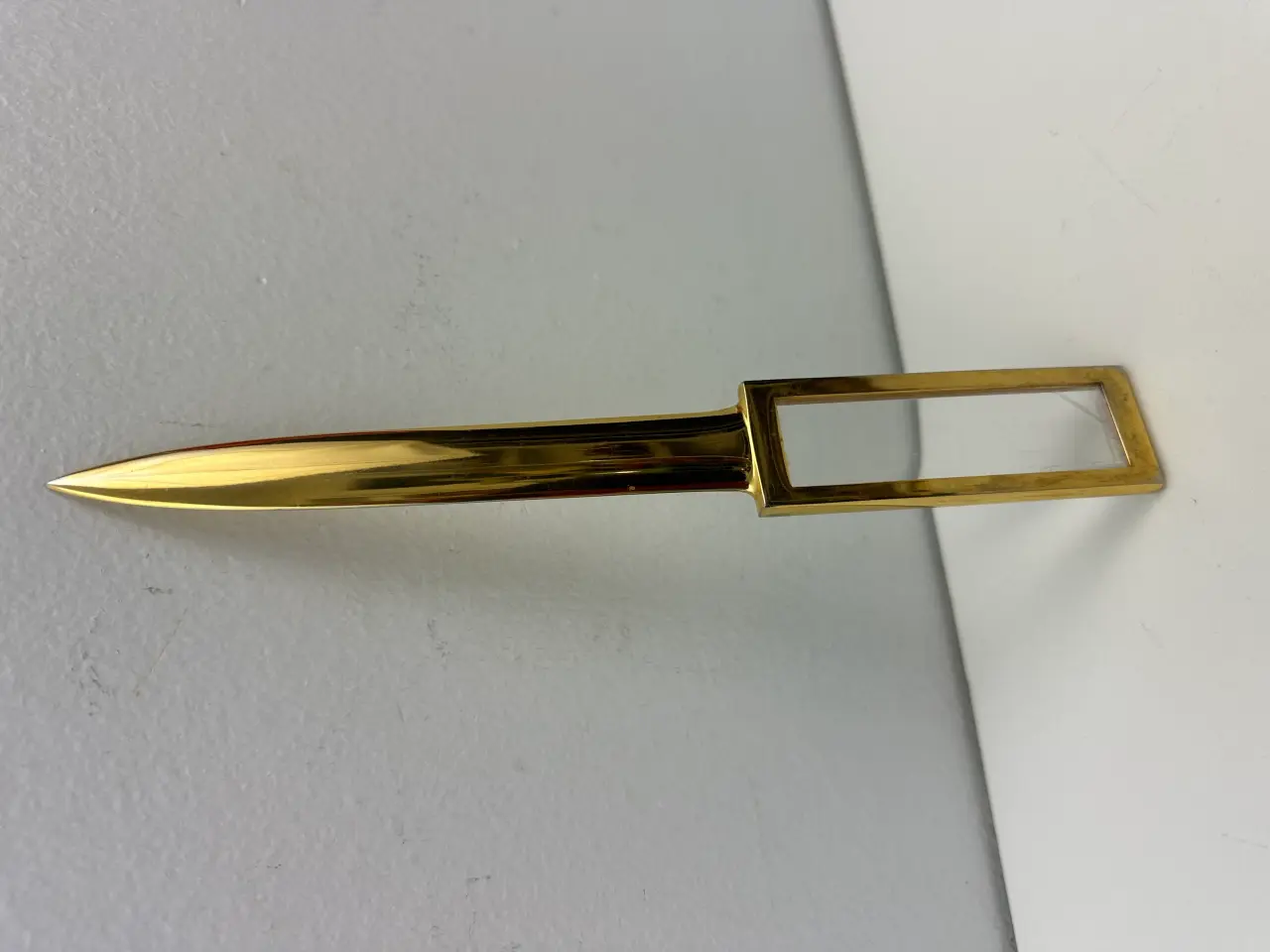 Billede 1 - Vintage messing brevåbner med lup