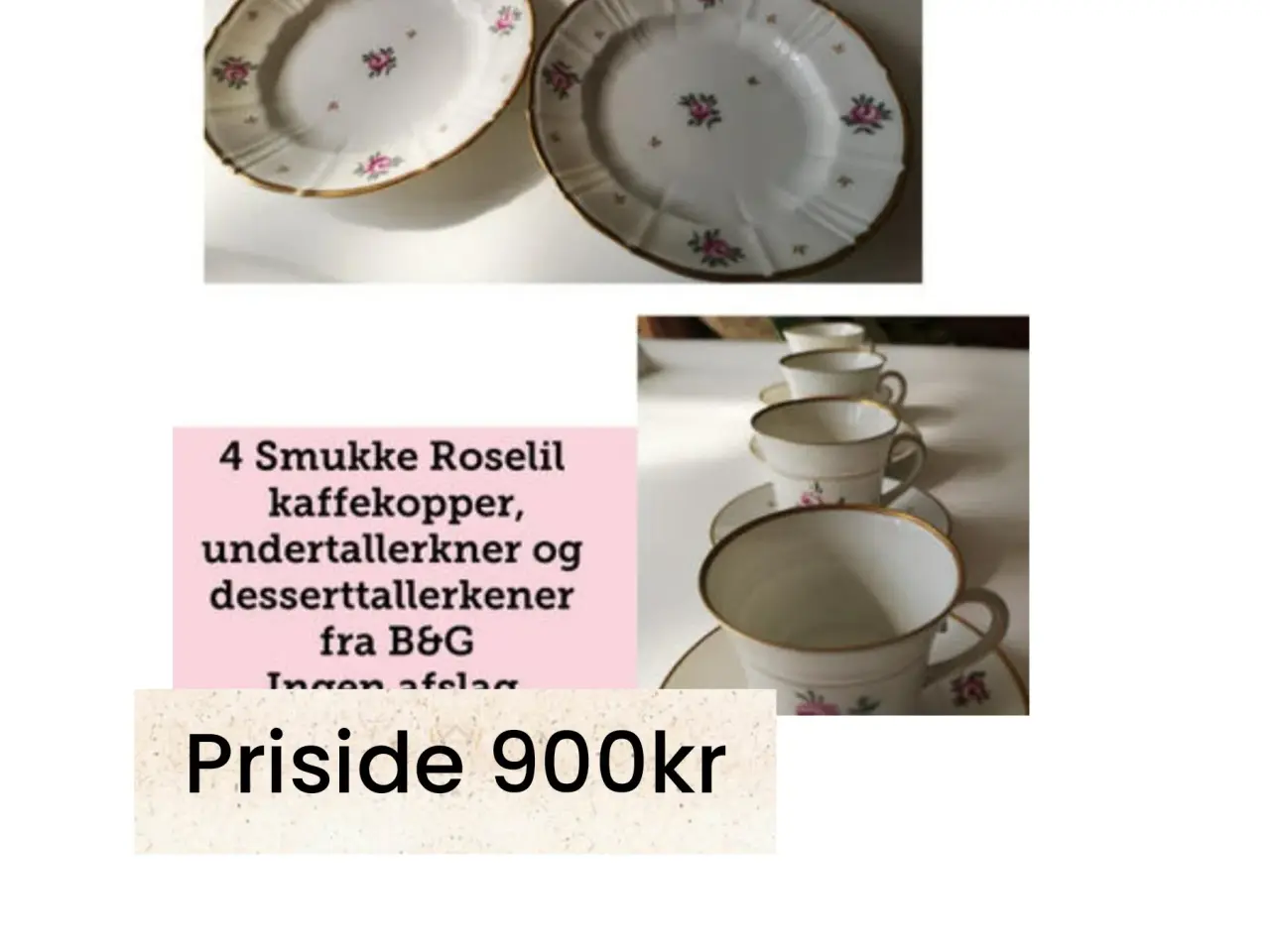 Billede 1 - Roselil kaffesæt