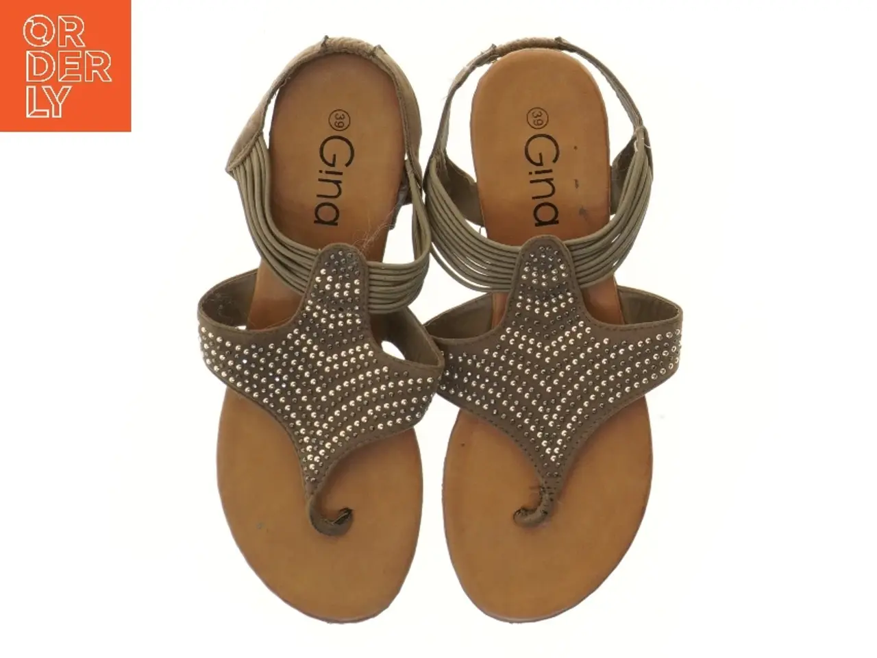 Billede 4 - Brune sandaler med sten fra Gina (str. 39 )