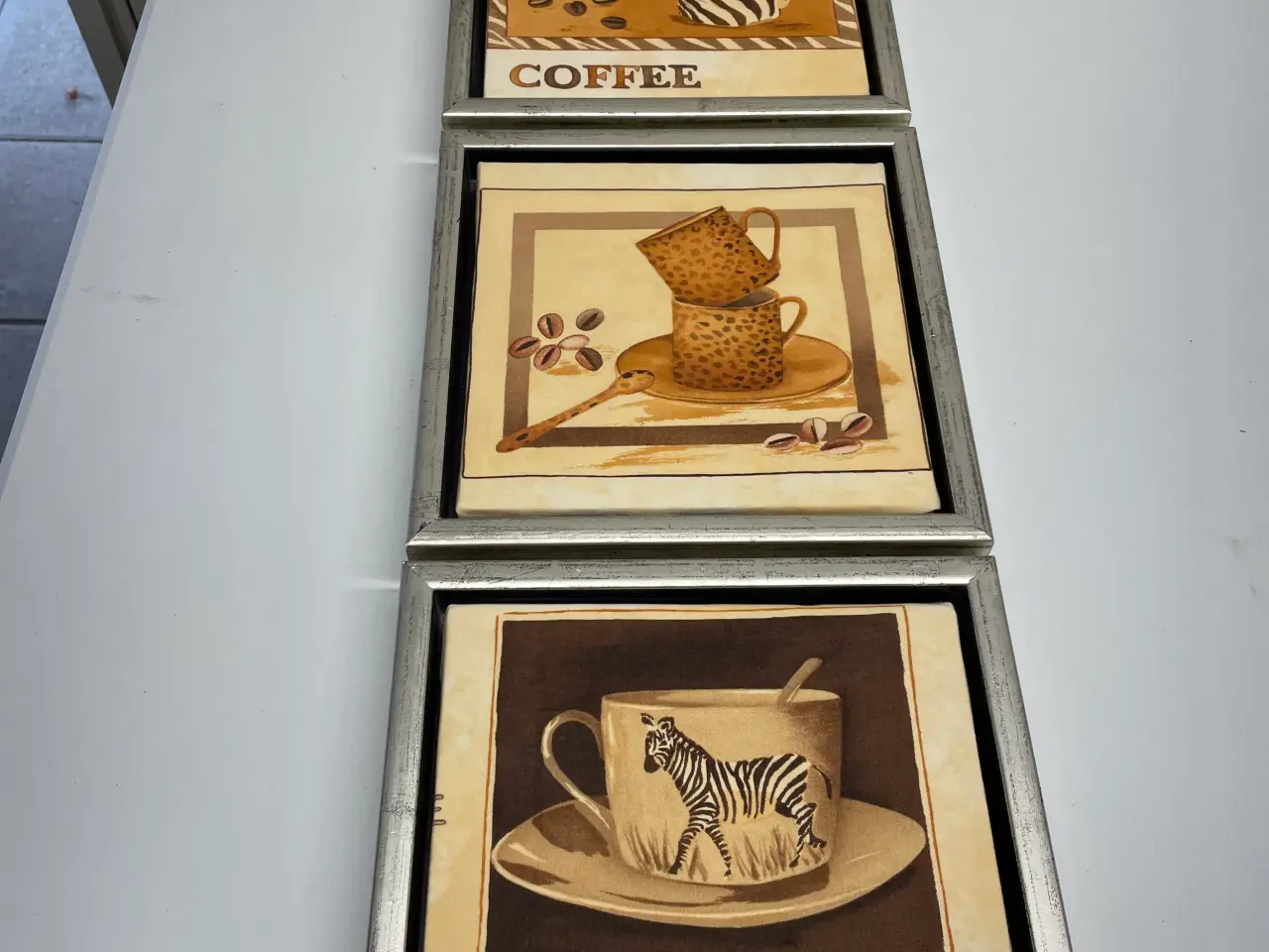 Billede 1 - 3 lærredstryk med kaffemotiver