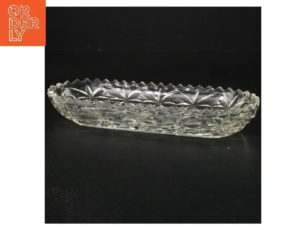Billede 1 - Glas skål med mønster (str. 24x9x3 cm)