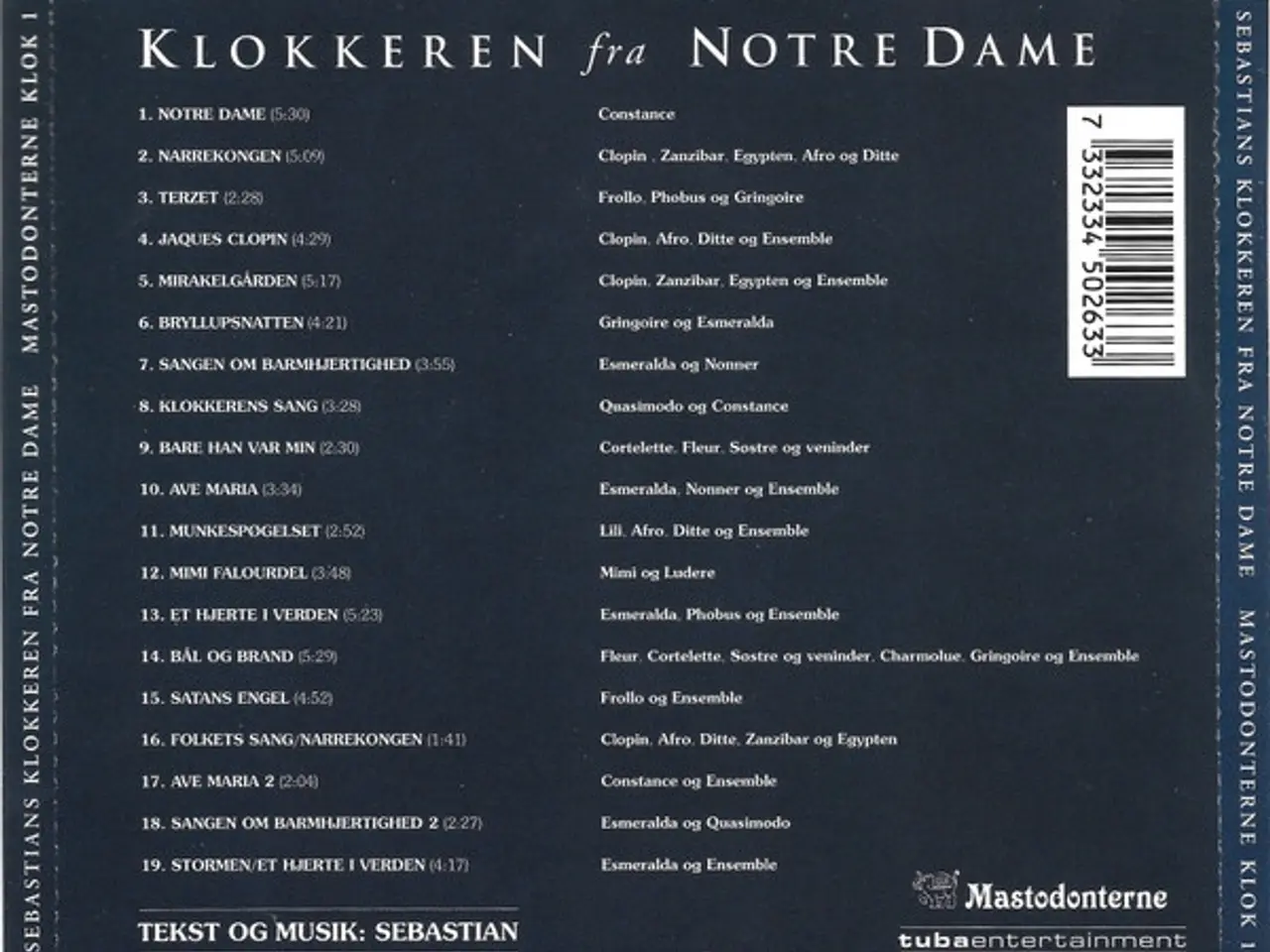 Billede 2 - Mastodonterne – Klokkeren Fra Notre Dame – CD