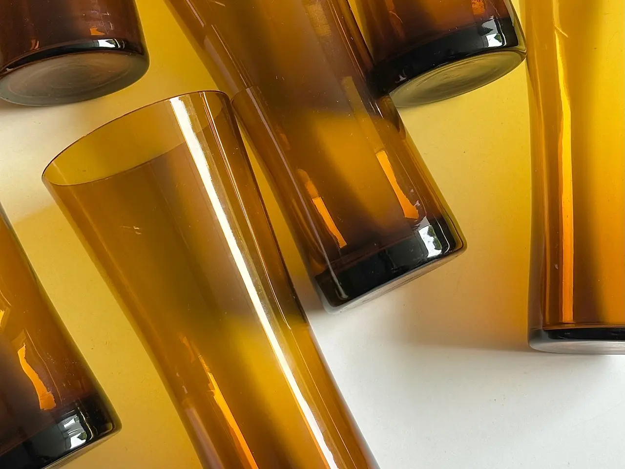 Billede 3 - Ravfarvede drikkeglas, 6 stk samlet