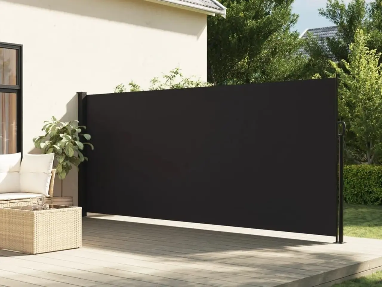Billede 1 - Sidemarkise 160x500 cm sammenrullelig sort