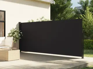 Sidemarkise 160x500 cm sammenrullelig sort